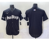 Men's San Diego Padres Blank Black Gothic Edition Vapor Limited Stitched Baseball Jersey