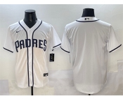 Men's San Diego Padres Blank White Cool Base Stitched Baseball Jersey