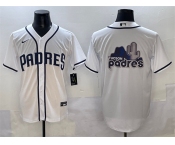 Men's San Diego Padres Team Big Logo White Cool Base Stitched Baseball Jersey