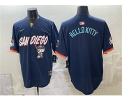 Men's San Diego Padres X Hello Kitty Obsidian 2026 City Connect Stadium Stitched Baseball Jersey Men's San Diego Padres X Hello Kitty Obsidian 2026 City Connect Stadium Stitched Baseball Jersey