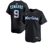 Men's Miami Marlins #9 Xavier Edwards Black 2024 Alternate Limited Stitched Baseball Jersey