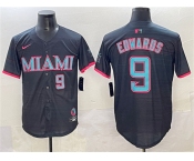 Men's Miami Marlins #9 Xavier Edwards Black 2025 City Connect Limited Stitched Jersey