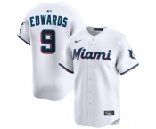 Men's Miami Marlins #9 Xavier Edwards White 2024 Home Limited Stitched Baseball Jersey