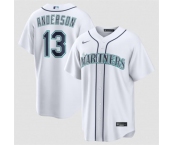 Men's Seattle Mariners #13 Kade Anderson White Cool Base Limited Stitched jersey Men's Seattle Mariners #13 Kade Anderson White Cool Base Limited Stitched jersey