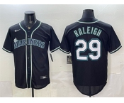 Men's Seattle Mariners #29 Cal Raleigh 2026 Fashion Replica Black Out Stitched Baseball Jersey Men's Seattle Mariners #29 Cal Raleigh 2026 Fashion Replica Black Out Stitched Baseball Jersey