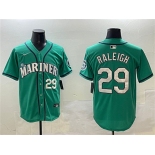 Men's Seattle Mariners #29 Cal Raleigh Aqua Limited Stitched jersey