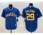 Men's Seattle Mariners #29 Cal Raleigh Royal City Connect Cool Base Stitched Baseball Jersey
