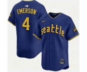 Men's Seattle Mariners #4 Colt Emerson Royal 2025 Cool Base Stitched jersey Men's Seattle Mariners #4 Colt Emerson Royal 2025 Cool Base Stitched jersey