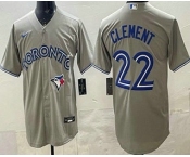Men's Toronto Blue Jays #22 Ernie Clement Gray Cool Base Jersey