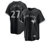 Men's Toronto Blue Jays #27 Vladimir Guerrero Jr. Black Lights Out Limited Stitched Jersey