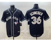 Men's Toronto Blue Jays #36 Davis Schneider 2026 Fashion Replica Black Out Stitched Baseball Jersey Men's Toronto Blue Jays #36 Davis Schneider 2026 Fashion Replica Black Out Stitched Baseball Jersey