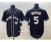 Men's Toronto Blue Jays #5 Daulton Varsho 2026 Fashion Replica Black Out Stitched Baseball Jersey Men's Toronto Blue Jays #5 Daulton Varsho 2026 Fashion Replica Black Out Stitched Baseball Jersey