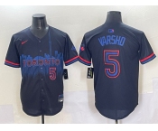Men's Toronto Blue Jays #5 Daulton Varsho Navy 2024 City Connect Limited Stitched Baseball Jersey