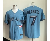 Men's Toronto Blue Jays #7 Kazuma Okamoto Blue Limited Stitched Baseball Jersey Men's Toronto Blue Jays #7 Kazuma Okamoto Blue Limited Stitched Baseball Jersey