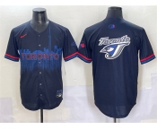 Men's Toronto Blue Jays Team Big Logo Navy 2024 City Connect Limited Stitched Baseball Jersey