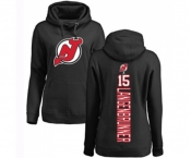 Hockey Women New Jersey Devils #15 Jamie Langenbrunner Black Backer Pullover Hoodie