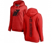 Hockey Women New Jersey Devils #15 Jamie Langenbrunner Red One Color Backer Pullover Hoodie