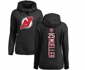 Hockey Women New Jersey Devils #25 Mirco Mueller Black Backer Pullover Hoodie