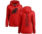Hockey Women New Jersey Devils #4 Scott Stevens Red One Color Backer Pullover Hoodie