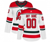 Women New Jersey Devils Customized Premier White Alternate Hockey Jersey