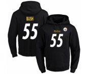 Football Men's Pittsburgh Steelers #55 Devin Bush Black Name & Number Pullover Hoodie