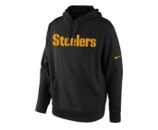 Men's Pittsburgh Steelers Nike Black KO Wordmark Performance Hoodie
