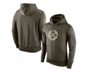 Men''s Pittsburgh Steelers Nike Olive Salute To Service KO Performance Hoodie