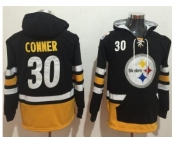 Nike Pittsburgh Steelers #30 James Conner Black Gold Name & Number Pullover NFL Hoodie