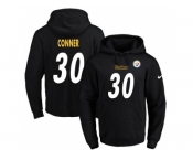 Nike Pittsburgh Steelers #30 James Conner Black Name & Number Pullover NFL Hoodie