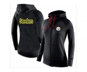 Women Nike Pittsburgh Steelers Full-Zip Performance Hoodie Black_1