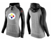 Women Nike Pittsburgh Steelers Performance Hoodie Grey & Black_1