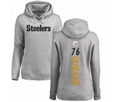 Women's Nike Pittsburgh Steelers #76 Chukwuma Okorafor Ash Backer Pullover Hoodie
