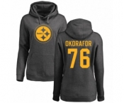 Women's Nike Pittsburgh Steelers #76 Chukwuma Okorafor Ash One Color Pullover Hoodie