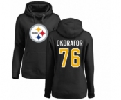 Women's Nike Pittsburgh Steelers #76 Chukwuma Okorafor Black Name & Number Logo Pullover Hoodie