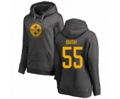 Women's Pittsburgh Steelers #55 Devin Bush Ash One Color Pullover Hoodie