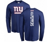 Football New York Giants #21 Jabrill Peppers Royal Blue Backer Long Sleeve T-Shirt