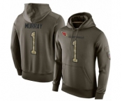 Football Arizona Cardinals #1 Kyler Murray Green Salute To Service Men's Pullover Hoodie