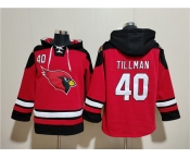 Men's Arizona Cardinals #40 Pat Tillman Red Ageless Must-Have Lace-Up Pullover Hoodie