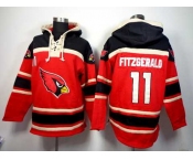 nike nfl jerseys arizona cardinals #11 larry fitzgerald black-red[pullover hooded sweatshirt]