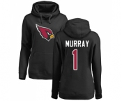 Football Women's Arizona Cardinals #1 Kyler Murray Black Name & Number Logo Pullover Hoodie