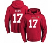 Football Men's San Francisco 49ers #17 Jalen Hurd Red Name & Number Pullover Hoodie