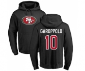 Football San Francisco 49ers #10 Jimmy Garoppolo Black Name & Number Logo Pullover Hoodie