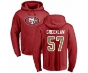 Football San Francisco 49ers #57 Dre Greenlaw Red Name & Number Logo Pullover Hoodie