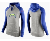 Women Nike San Diego Chargers Performance Hoodie Grey & Blue_2