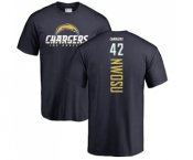 NFL Nike Los Angeles Chargers #42 Uchenna Nwosu Navy Blue Backer T-Shirt