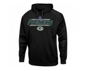 Green Bay Packers Majestic Black Synthetic Hoodie Sweatshirt