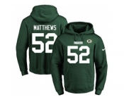Nike Green Bay Packers #52 Clay Matthews Green Name & Number Pullover NFL Hoodie