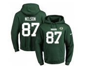 Nike Green Bay Packers #87 Jordy Nelson Green Name & Number Pullover NFL Hoodie