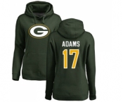 Football Women's Green Bay Packers #17 Davante Adams Green Name & Number Logo Pullover Hoodie