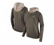 Women Green Bay Packers Nike Olive Salute to Service Performance Pullover Hoodie